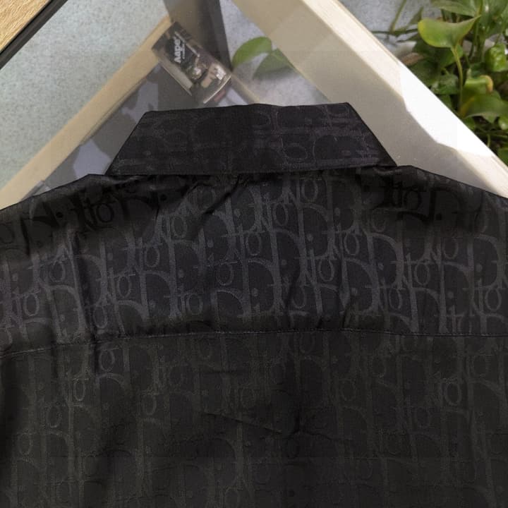 Dior Classic Oblique Jacquard Long-Sleeve Shirt – 2025SS in Black Oblique