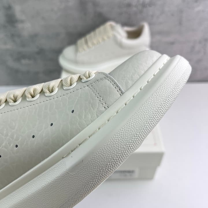 Alexander McQueen Oversized Platform Sneakers in All White Textured