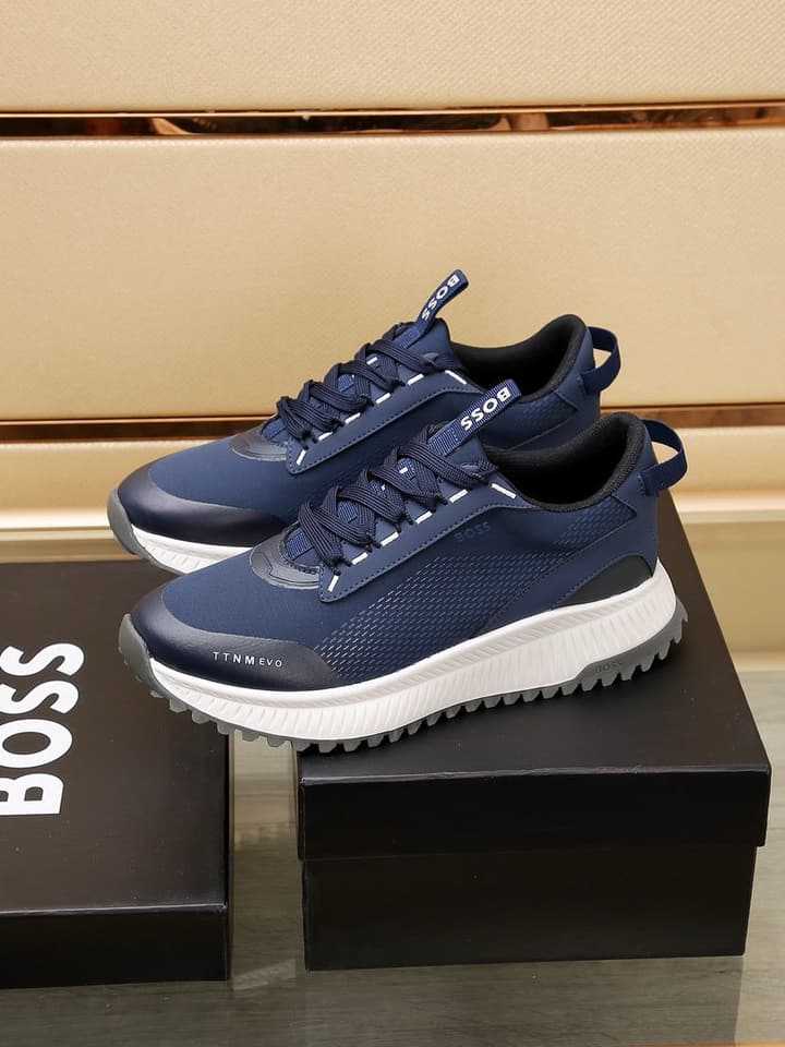Boss New Men's Athletic Sneakers in Monochromatic Black