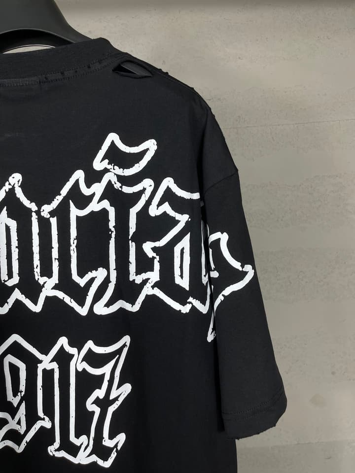 Balenciaga Paris Art Print Distressed T-Shirt – 25SS in Black