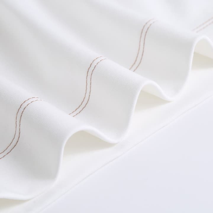 Fendi Leather Patch Contrast-Stitch T-Shirt in White
