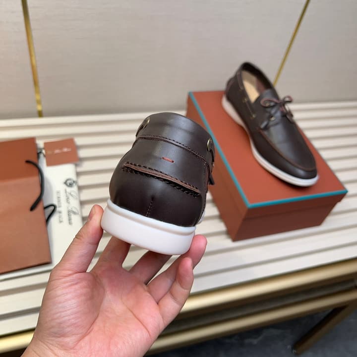 Loro Piana Moccasin Shoes – 2025 Collection in Navy Blue Leather