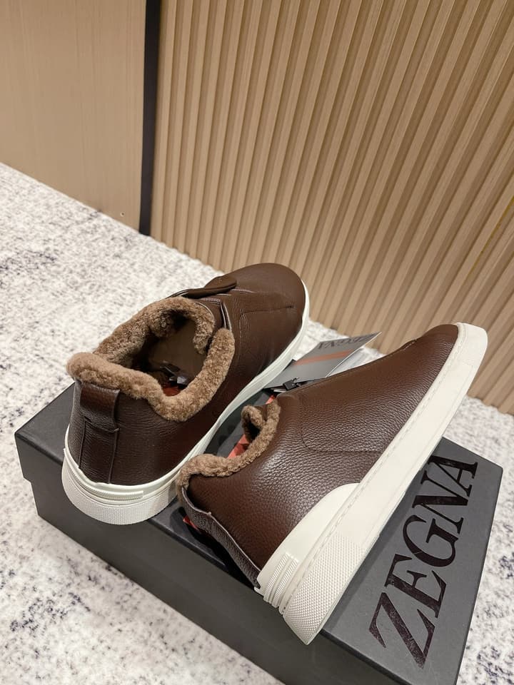 Zegna Triple Stitch Low-Top Casual Shoes – 2025SS in Black Leather