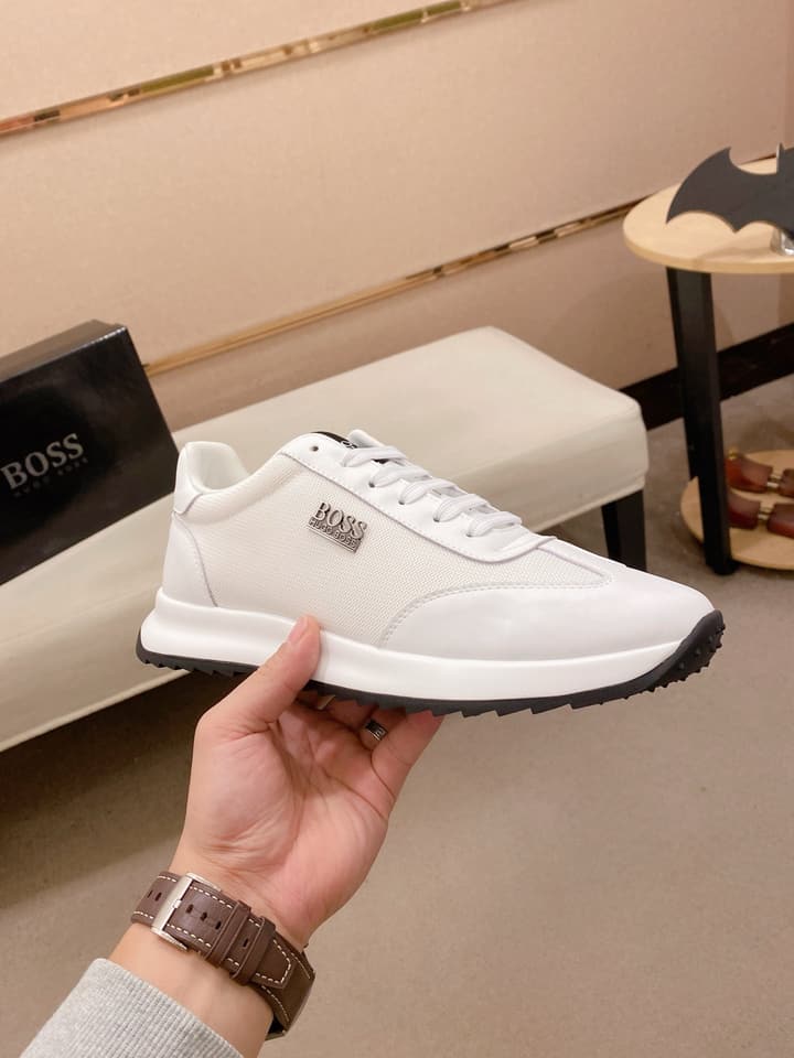 Boss Latest Casual Men's Sneakers in White With Black Sole