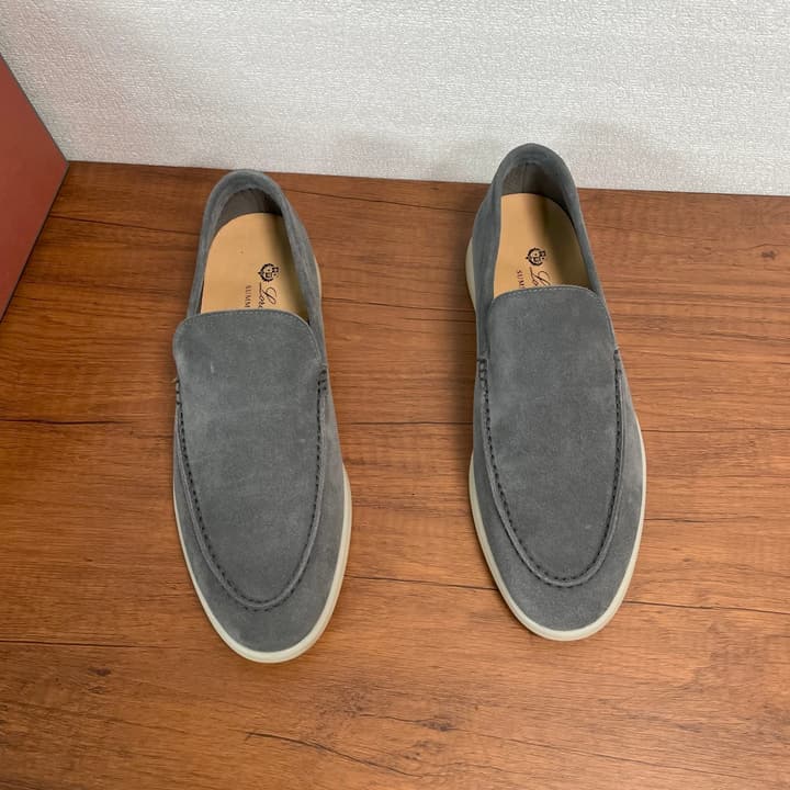 Loro Piana Suede Slip-On Loafers in Black Suede