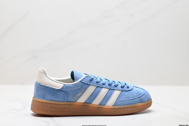 Adidas Handball Spezial Retro Sneakers in Navy Suede With Pastel Stripes