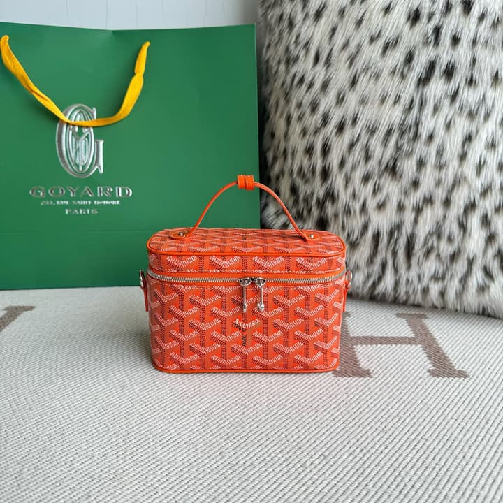 Goyard Muse Mini Vanity Case in Bright Orange Goyardine