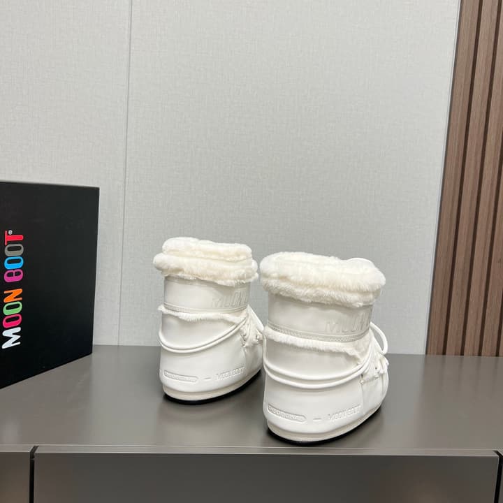 Moon Boot Fluffy Snow Boots – 2024FW in Beige