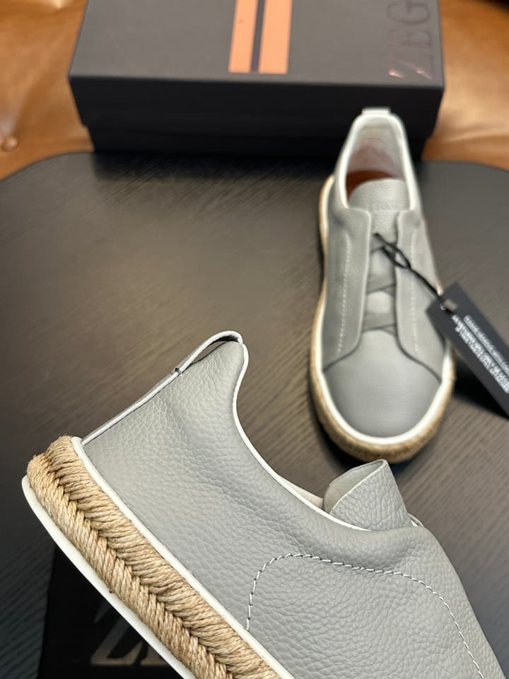Ermenegildo Zegna Triple Stitch Low-Top Sneakers in Black Suede
