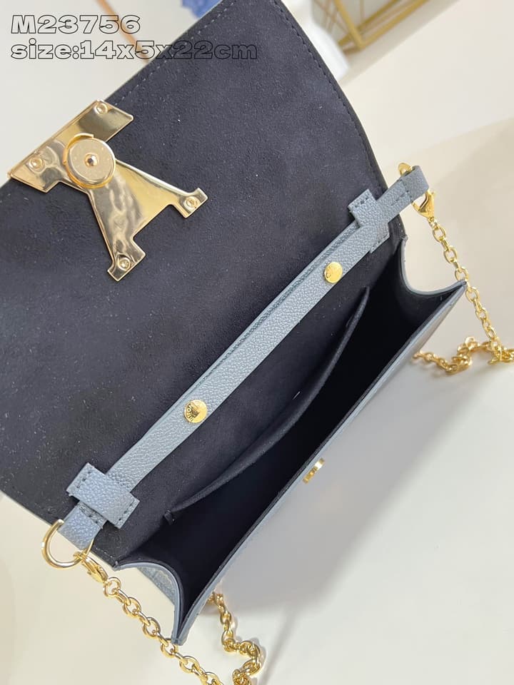 Louis Vuitton Pochette Louise Chain Bag in Beige