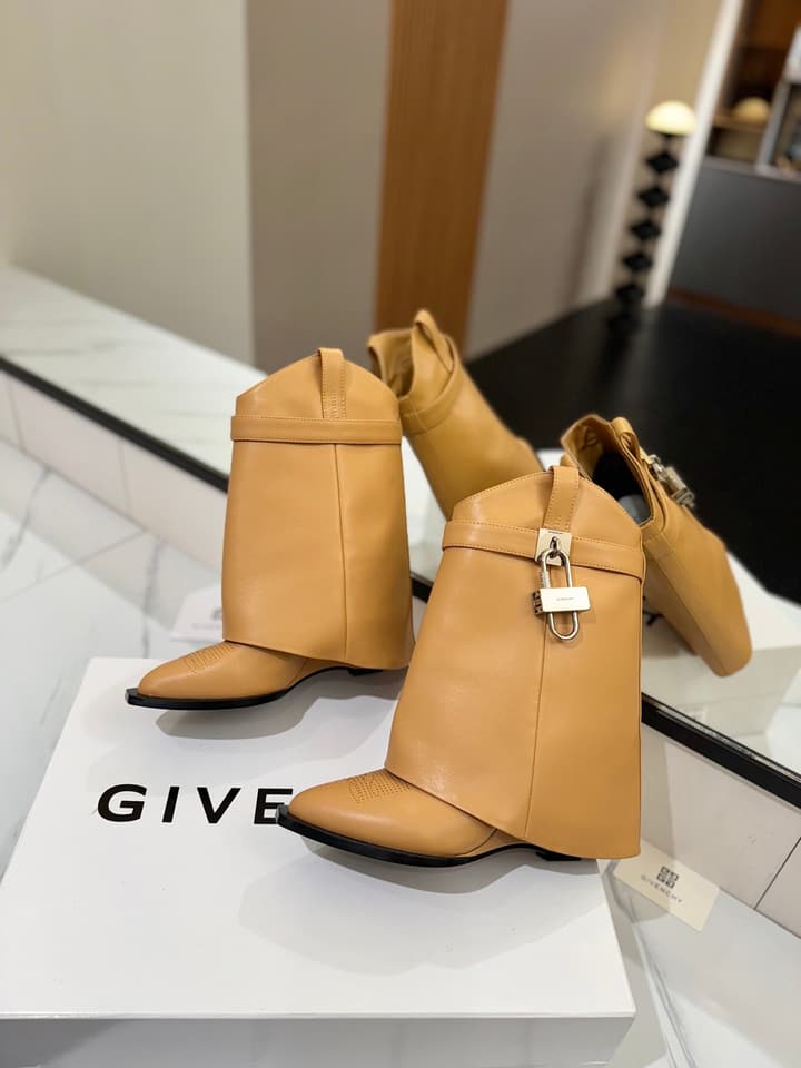 Givenchy High-Heel Embroidered Long Boots – 2024 SS in Black Leather