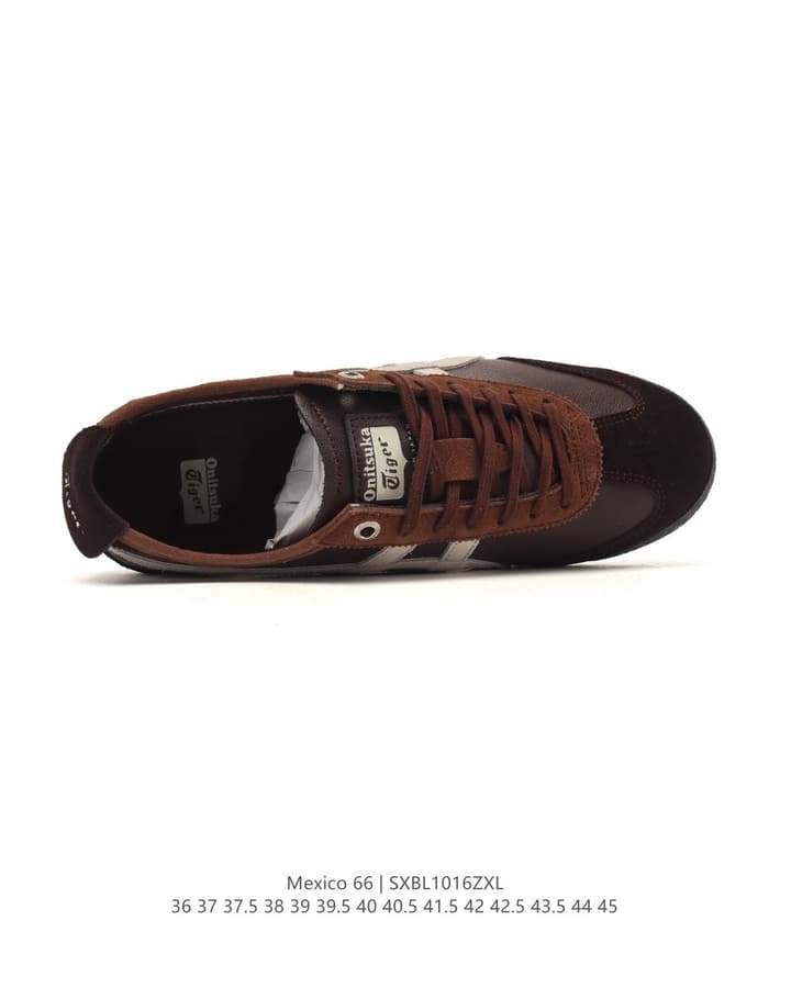 Onitsuka Tiger Mexico 66 Classic Retro Sneakers in Cream With Black Stripes
