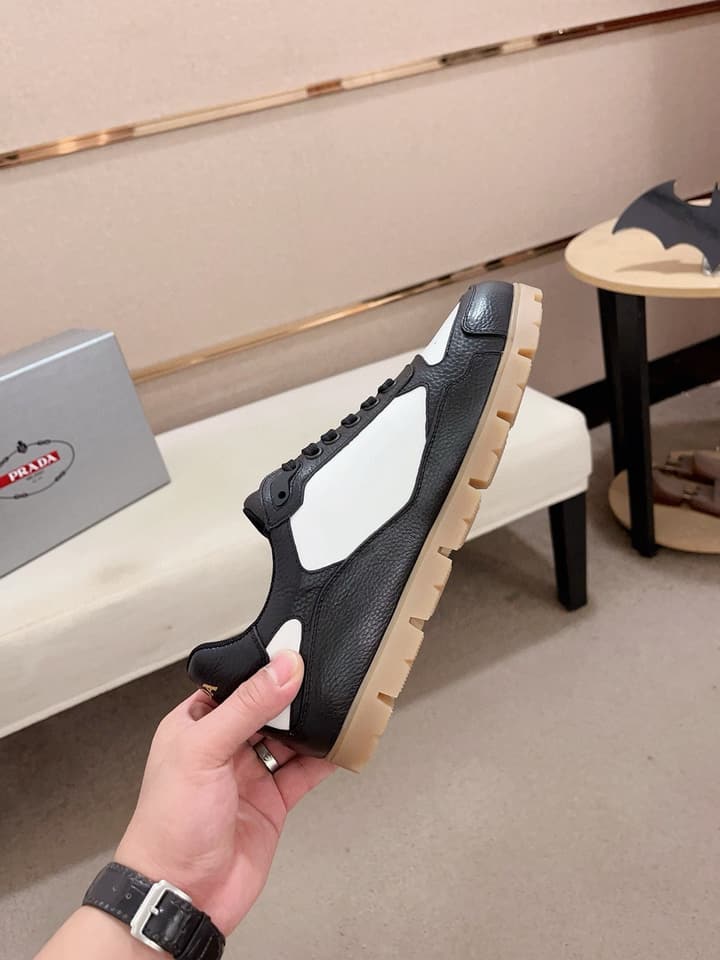 Prada Men's Air Cushion Sneakers in Beige Suede