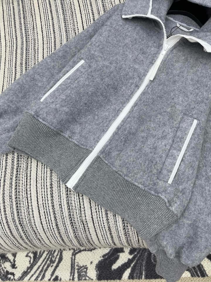 Canada Goose Custom Embroidered Woolen Hooded Jacket in Dark Charcoal Grey