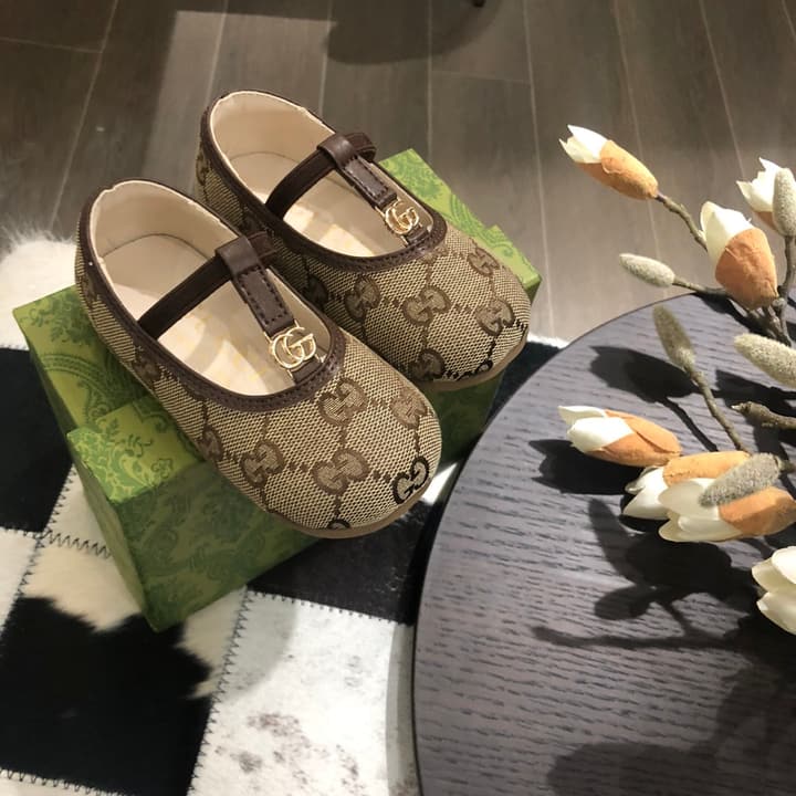 Gucci Kids Footwear – Kids Collection in Beige/brown Gg Monogram