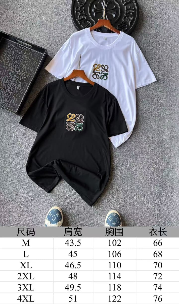 Loewe Silk Round Neck Short Sleeve T-Shirt