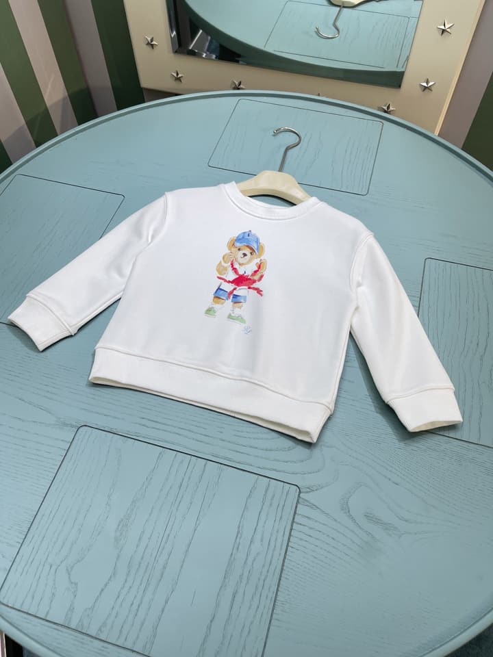 Ralph Lauren Kids Crewneck Sweatshirt – 2025AW in White With Graphic Print