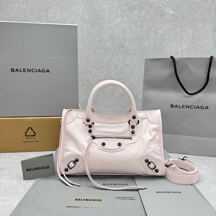 Balenciaga Le City Small Shoulder Bag – Petal Pink in Petal Pink