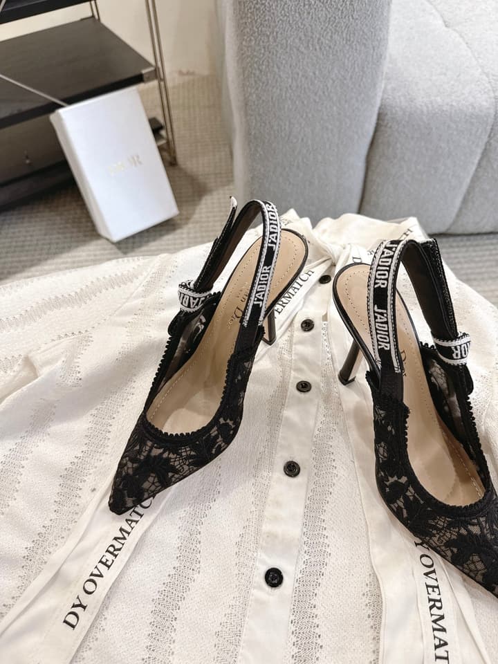 Dior J'Adior Patent Leather Kitten Heel Sandals in Classic Black Smooth Leather