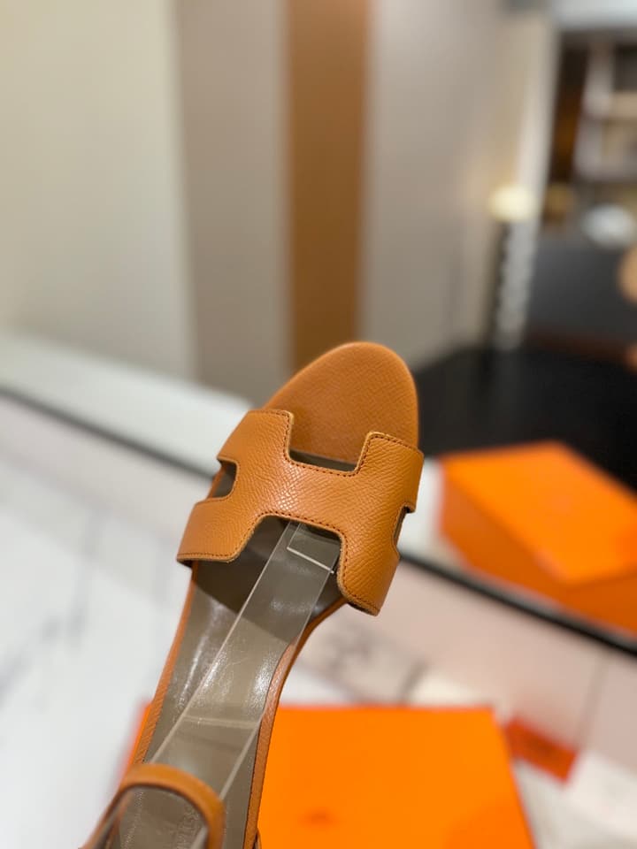 Hermès Classic Palm Grain Cowhide Heels – 6.5cm in Black