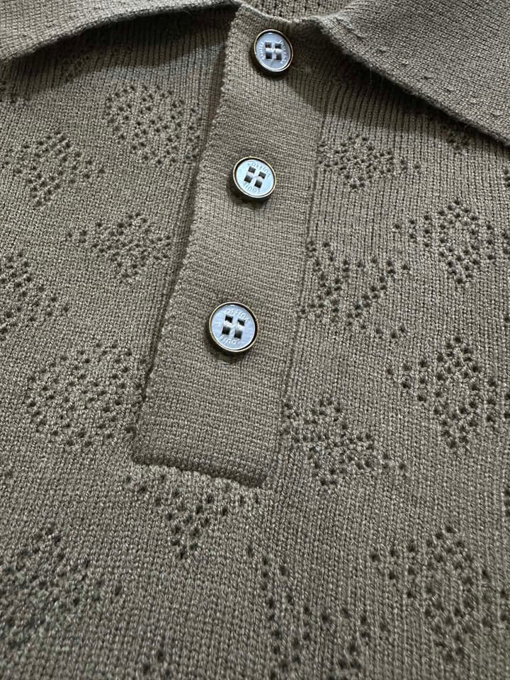 Louis Vuitton LV Hollow Jacquard Logo Knit Sweater – SS26 in Coffee Brown