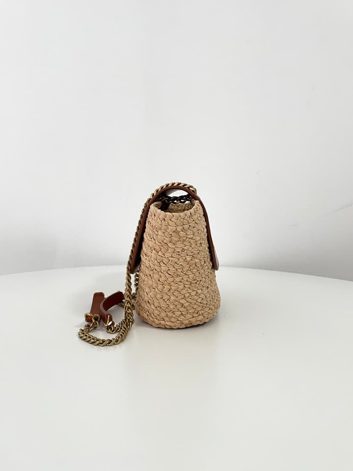 Saint Laurent Mini Manon Raffia Basket Handbag