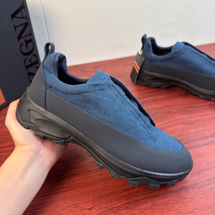 Zegna Triple Stitch Monte Canvas Sneakers