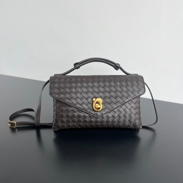 Bottega Veneta Knot Lock Crossbody Bag – 2025 Early Spring in Black Woven