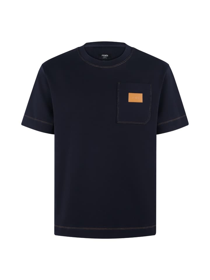 Fendi Leather Patch Logo Cotton T-Shirt – 26SS