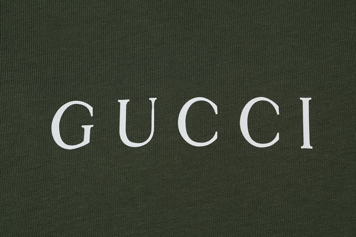 Gucci Digital Print Small Letter Logo T-Shirt – 2025SS in Army Green