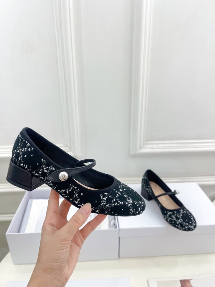 Dior Cannage Pearl Ballet Pumps – 2024 Early Spring Collection in Cream Mary Jane