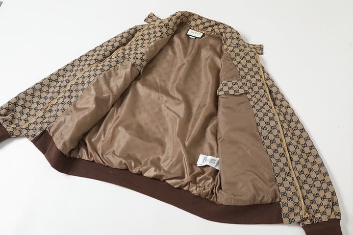 Gucci Double G Jacquard Stand Collar Jacket – 25FW in Ebony Beige Gg Jacquard