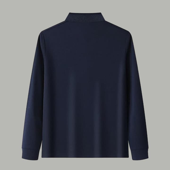 Dior Silk Long Sleeve Polo Shirt with Metal Patch in White With Solid Pocket