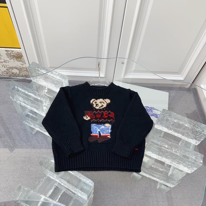Ralph Lauren Kids Knitted Sweater – Kids Collection in Dark Navy Bear Sweater