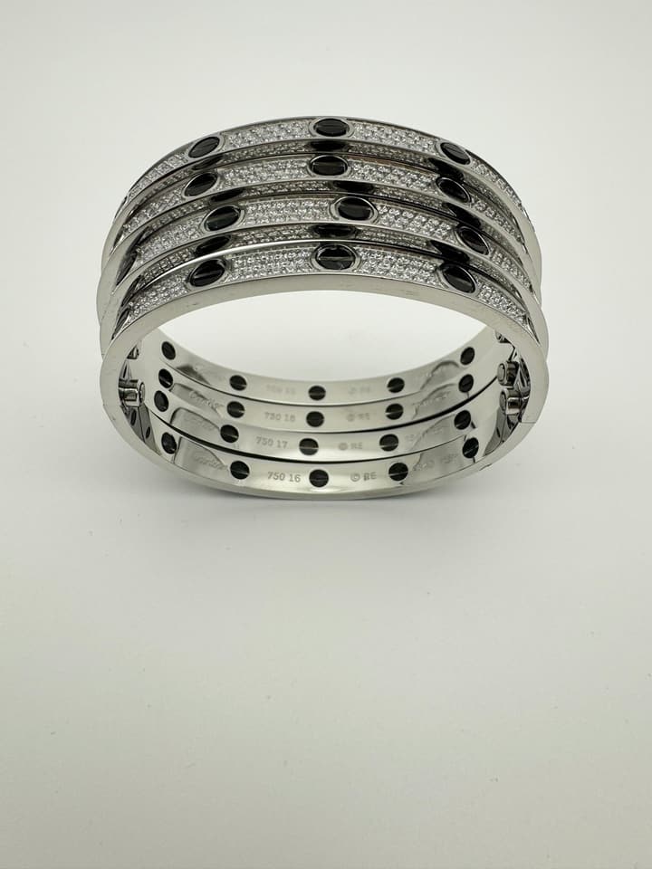 Cartier LOVE Pave Bracelet in Rose Gold Tone Bracelet