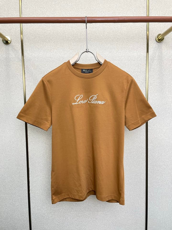Loro Piana Men's Casual Short-Sleeve T-Shirt in Camel Brown