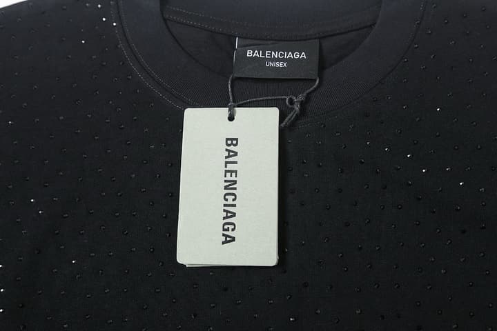 Balenciaga Rhinestone Short-Sleeve T-Shirt – 26SS in Black Rhinestone