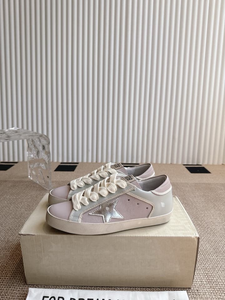 Golden Goose Distressed Leather Sneakers in Dark Green
