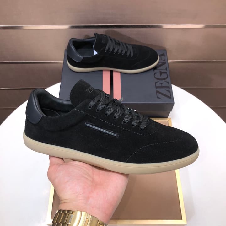 Zegna 232 Suede and Leather Sneakers