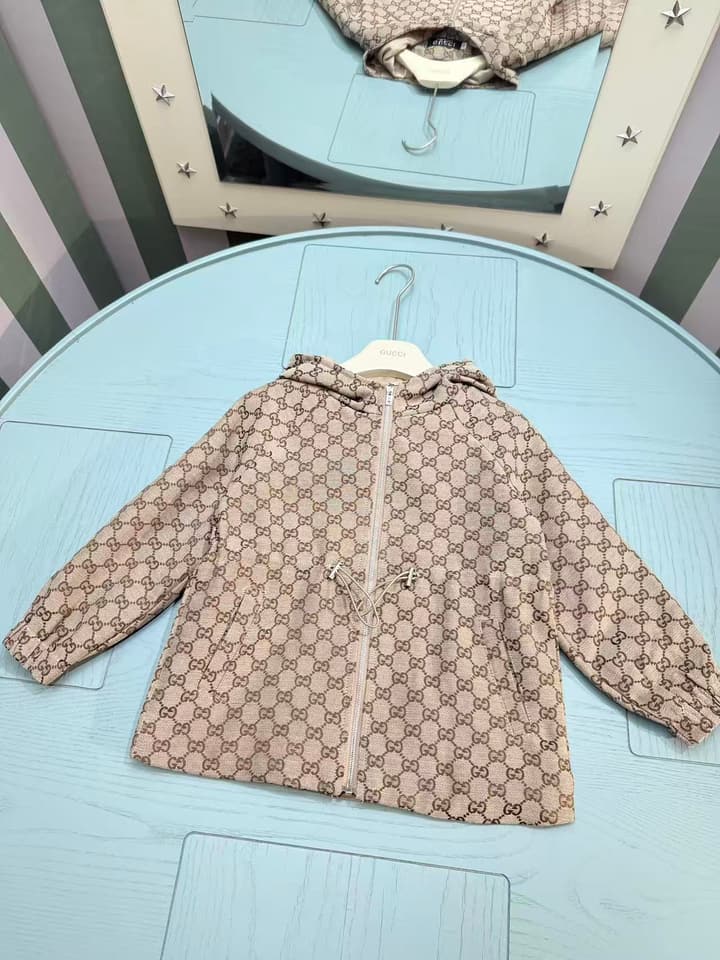 Gucci Children's Trench Coat – Kids Collection – 2025SS in Beige Monogram