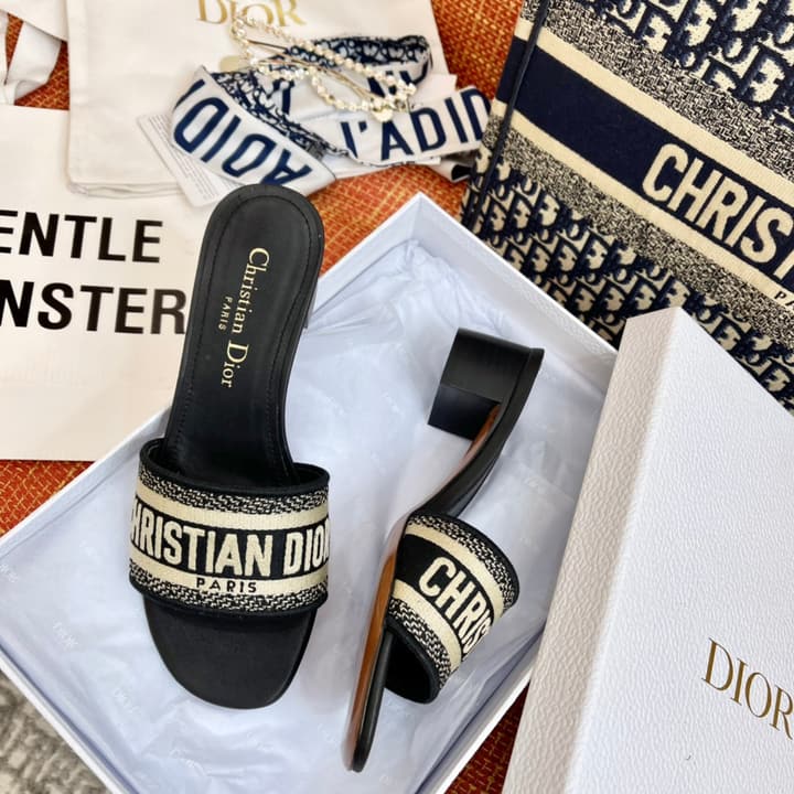 Dior Ladies Oblique Embroidered Slides – Spring/Summer Collection