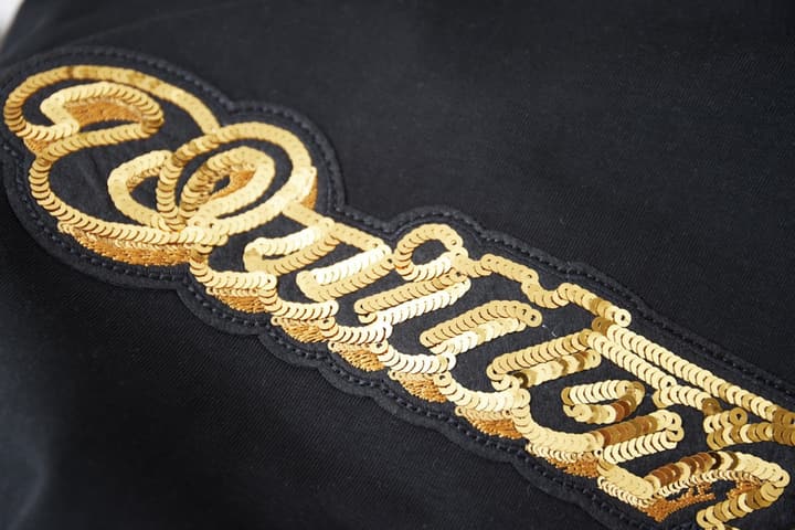 Louis Vuitton Sequin Embroidered Patchwork T-Shirt – 2026SS Early Spring Collection in Black