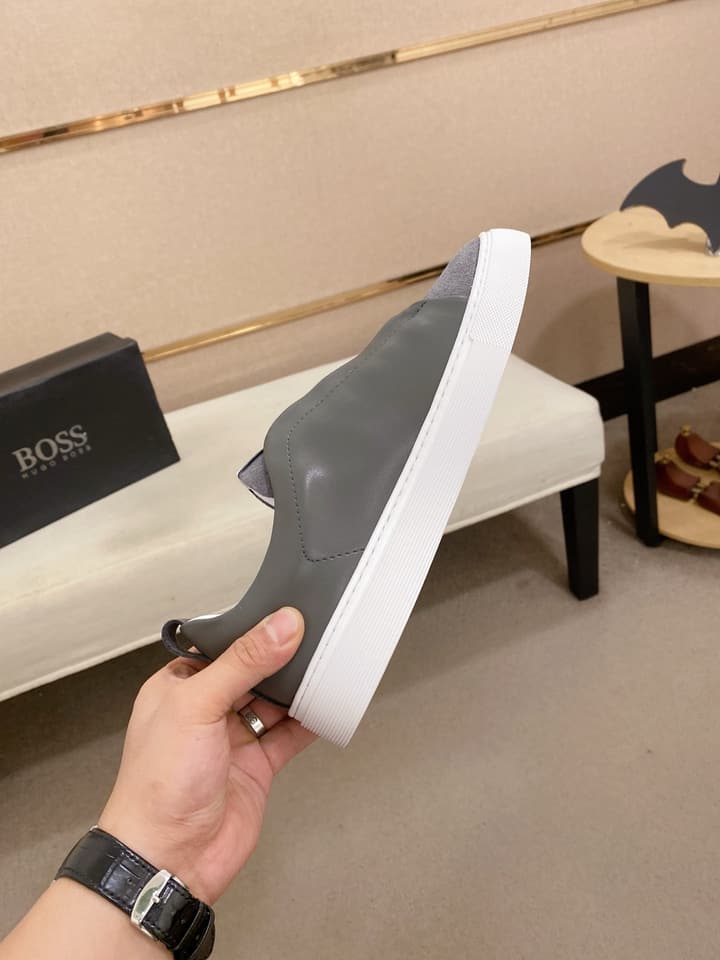 Boss Casual Leather Loafers in Glossy Black Toe