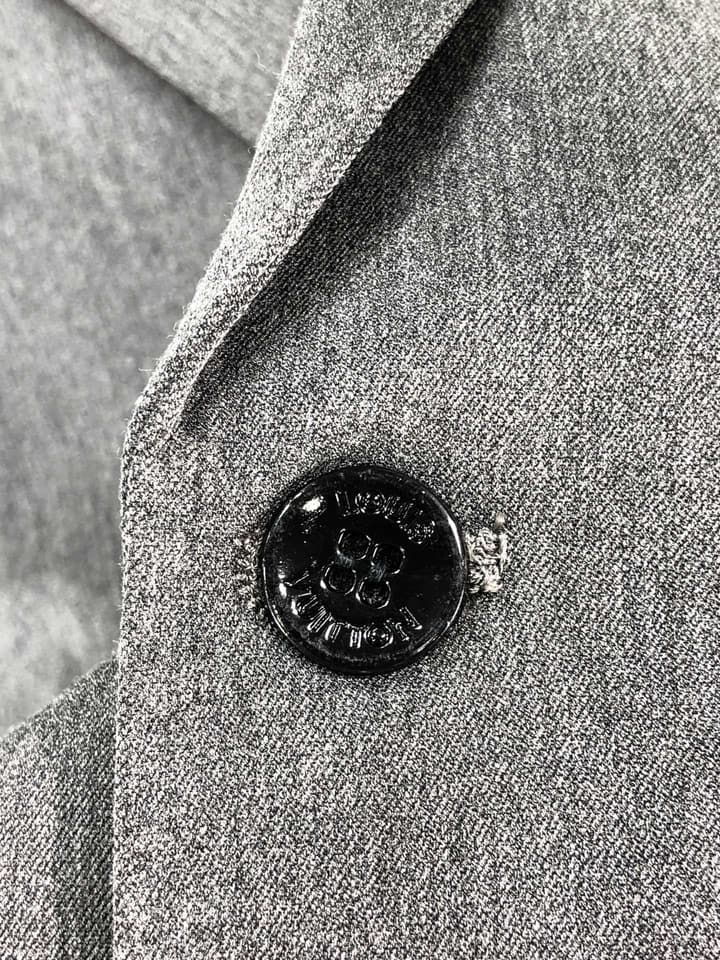Louis Vuitton Men's Slim Fit Blend Suit Set – Autumn/Winter Collection in Dark Gray