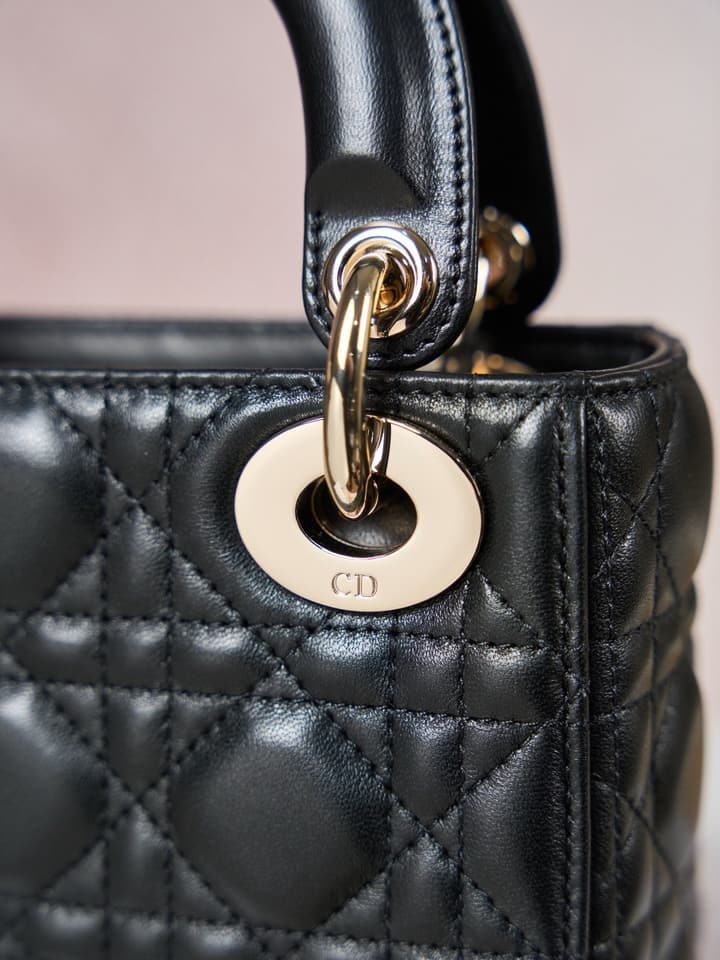 Dior Classic Lady Lambskin Handbag in Blush Pink