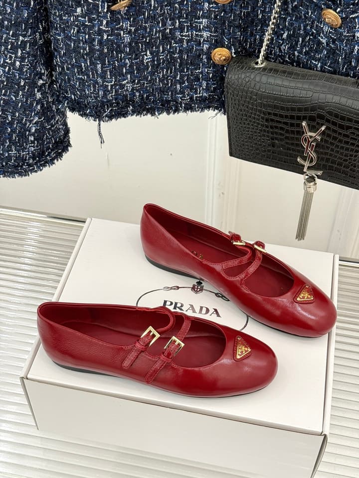 Prada Classic Mary Jane Flats in Leopard Print