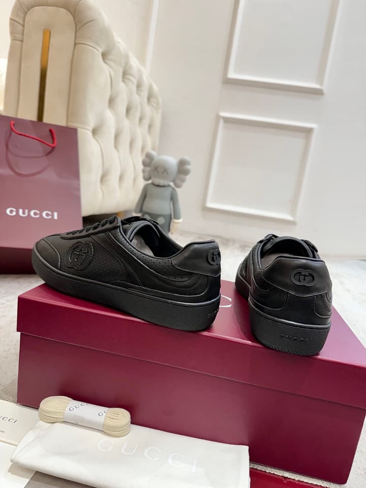 Gucci Retro German Training Sneakers in Black Monochromatic