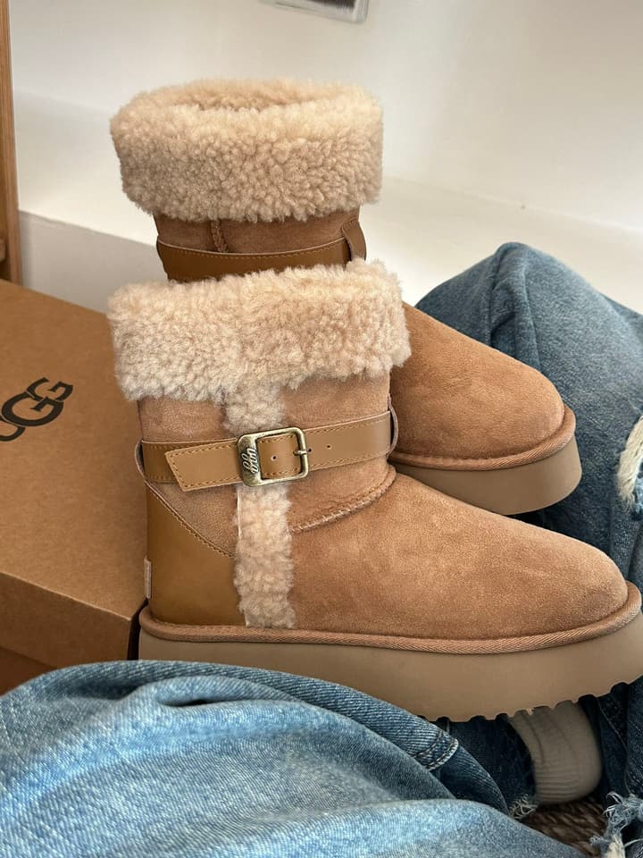 UGG Platform Shearling Ankle Boots