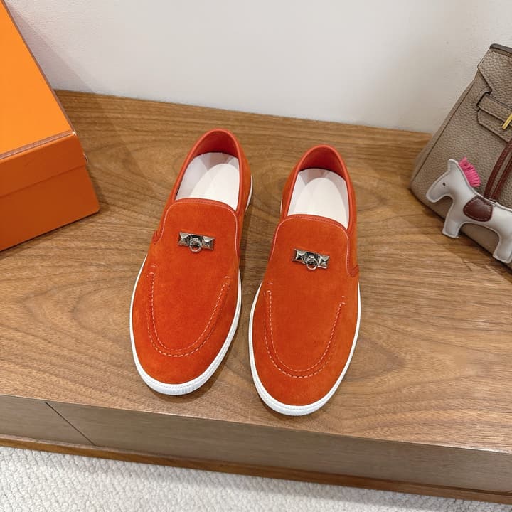 Hermès Lightweight Couple's Loafers – 25SS in Coral