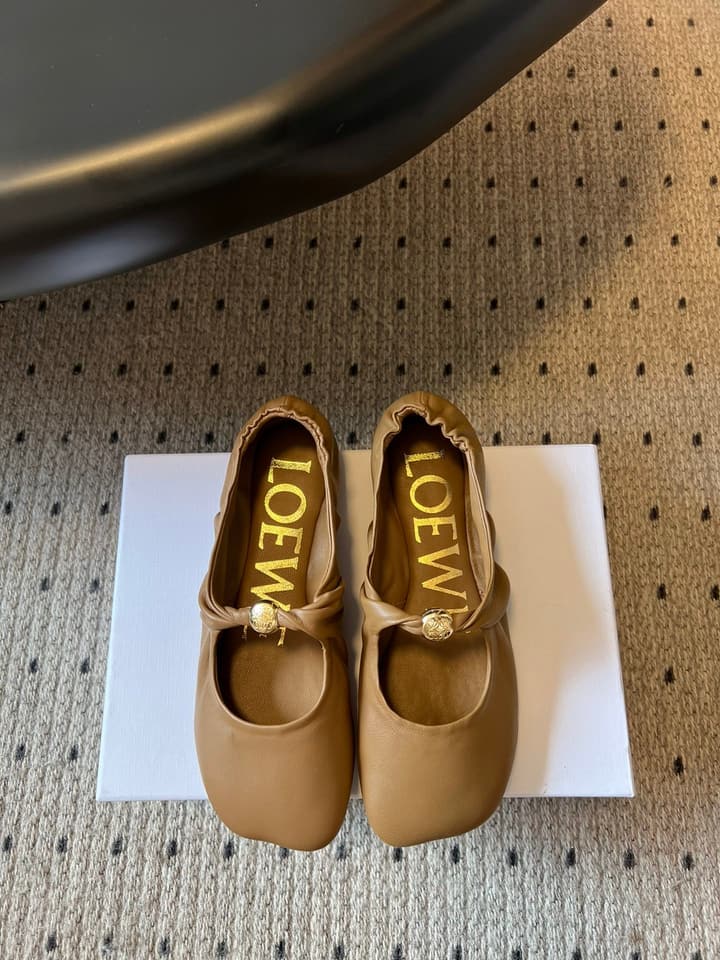 Loewe Pebble Soft Ballet Mules – 25SS Collection in Pebble Black